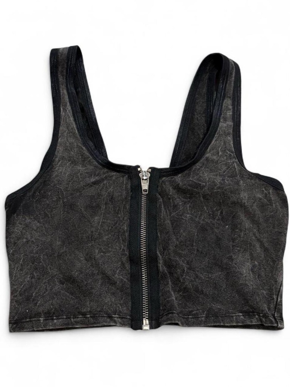 Volcom acid wash zip up crop top bralette